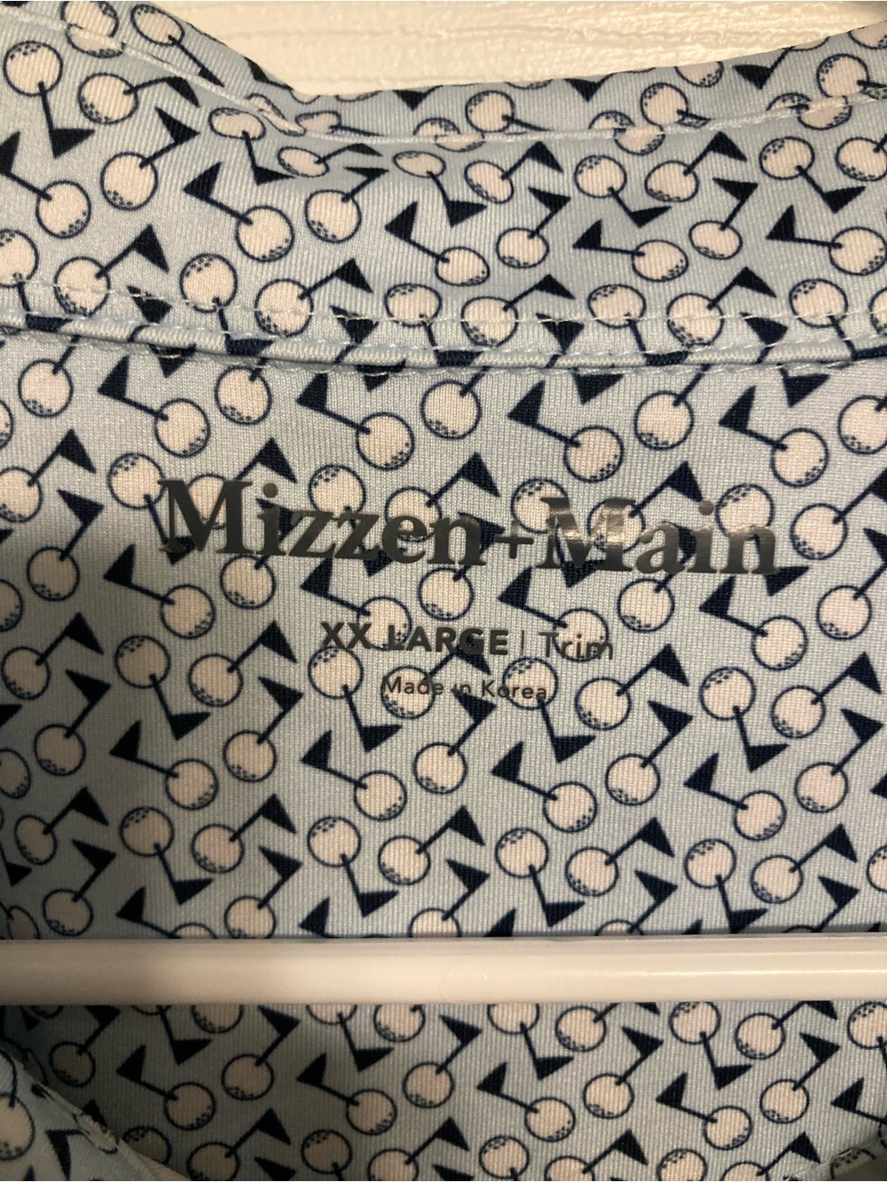 Mizzen+Main Light Blue Micro-Pattern Performance Polo - Picture 5 of 6